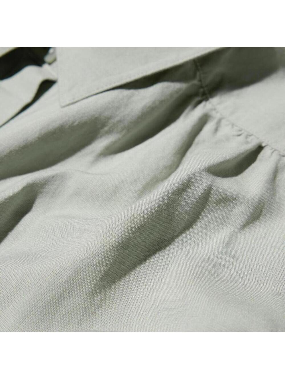 Uniqlo Linen Blend Oversized Shirt Button Up Green NWT Large - Picture 6 of 7